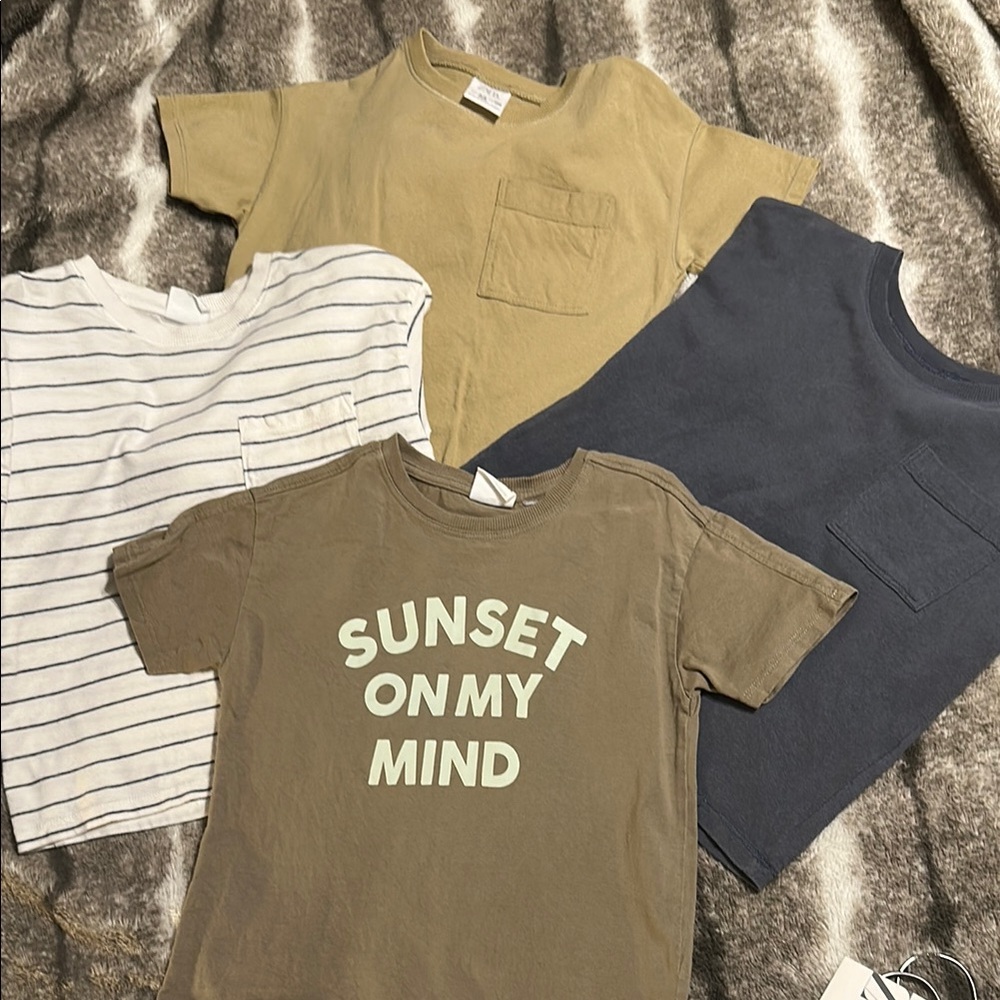 Zara Kids Graphic and Solid T-Shirts Set